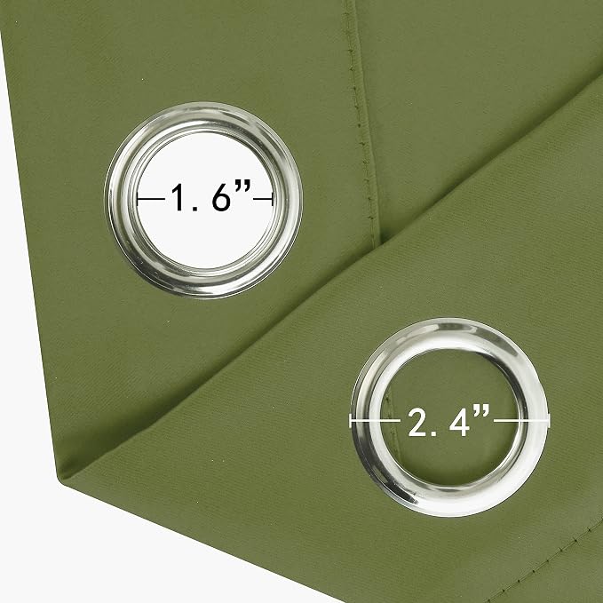 Oilve Green Blackout Curtains 38 x 54 Inch Length/Set of 2 Curtain - Image 6
