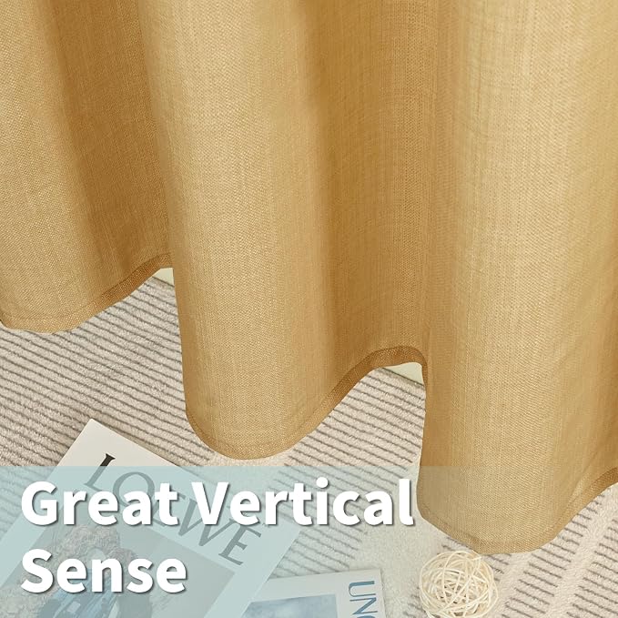 Semi Sheer Linen Curtains 90 Inch - Image 5