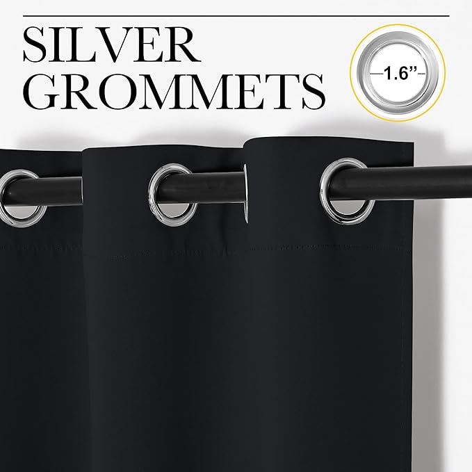 NICETOWN Patio Blackout Long Curtain Shades, 2 Panels, 55 inches x 120 inches - Image 3