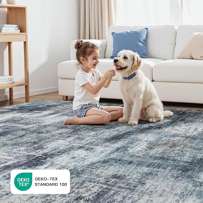 9x12 Area Rug for Living Room, Abstract Washable Non-Slip Large Rugs, Dining - Image 5