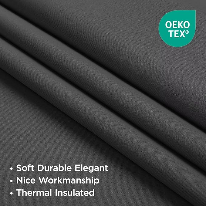 Joydeco Blackout Curtains 84 Inch Length 2 Panels Set, Thermal Insulated Black - Image 5