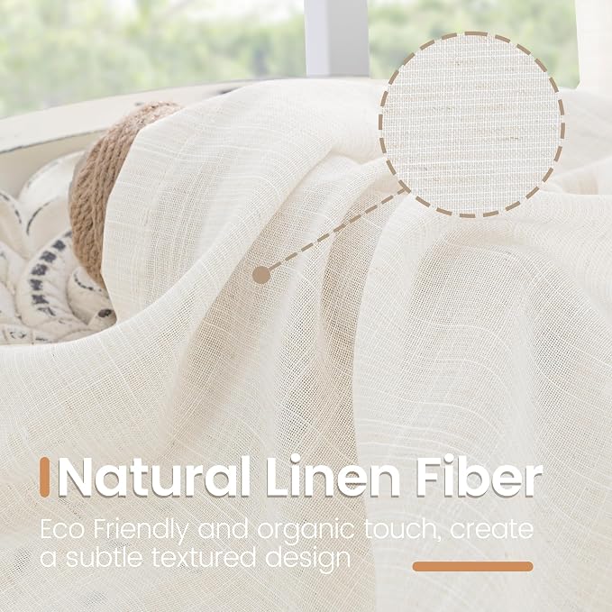 BGment 42X84 Inches Long Linen Curtains - Image 3
