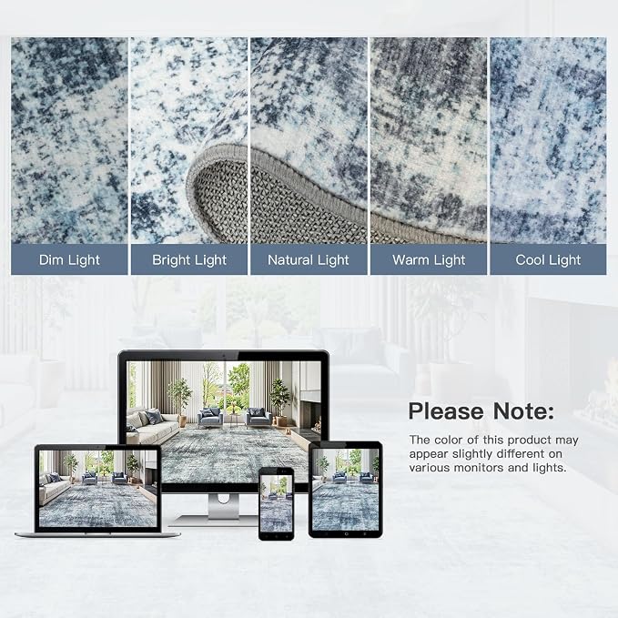 6x9 Area Rug for Living Room, Abstract Washable Non-Slip Carpet, Dining Room - Image 8