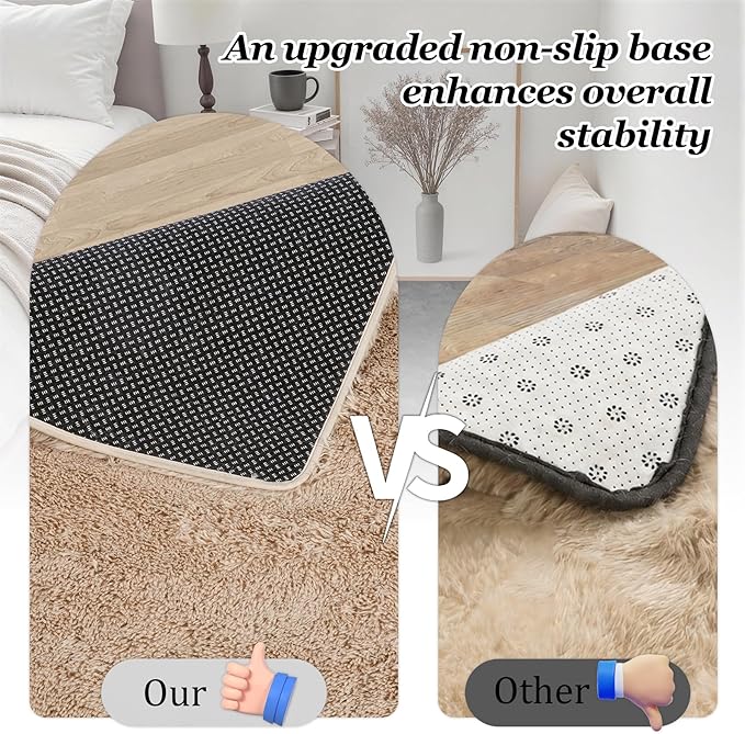 9x12 Area Rug Living Room Bedroom: Fluffy Plush Shag Carpet Beige | - Image 6