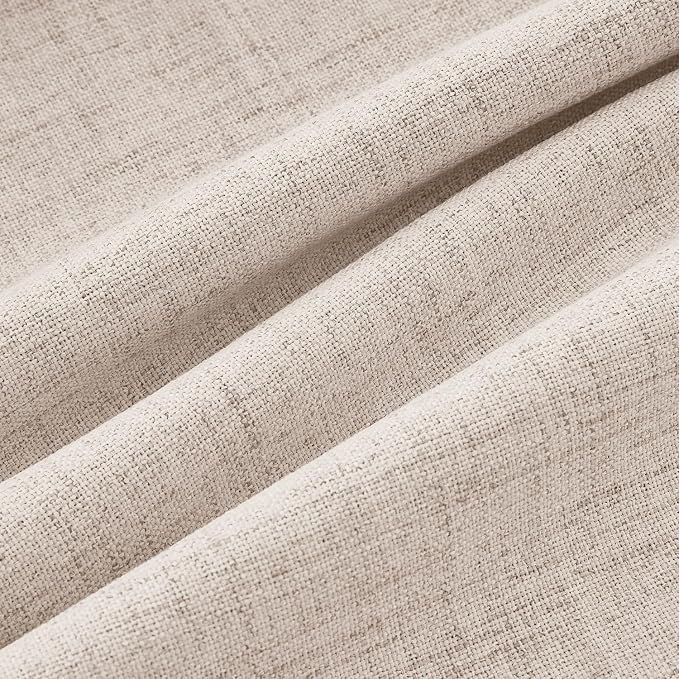 MIULEE 100% Blackout Linen Curtains 42 x 72 Inch Natural 2 Panels | Thermal - Image 9