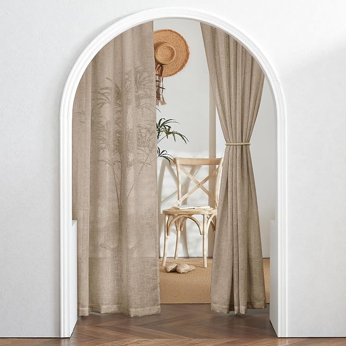 RYB HOME Light Filtering Linen Sheer Curtains 72 inch Long - Image 7