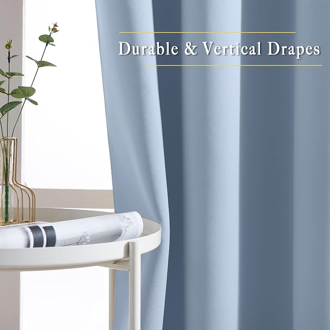 NICETOWN Vintage Blue Doorway Curtains 78 inches Long - Image 5