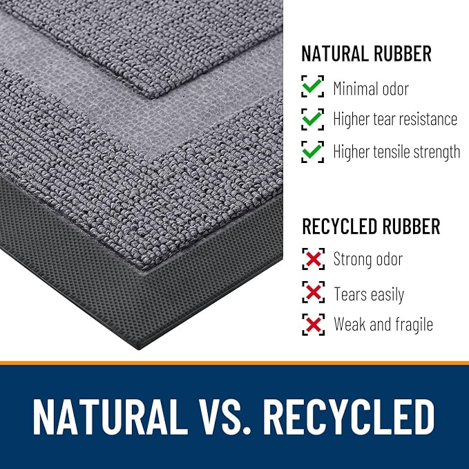 OLANLY Half Circle Front Door Mat Outside 71x23 All-Season Rubber Doormat | - Image 3