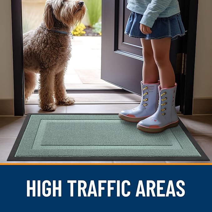 OLANLY Front Door Mat Outside 71x47, All-Season Heavy-Duty Rubber Doormat | - Image 6