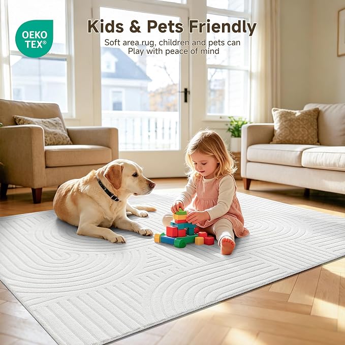 Pauwer 3x5 Area Rugs for Living Room, Modern Non Slip Washable Rug, Soft Fluffy - Image 7
