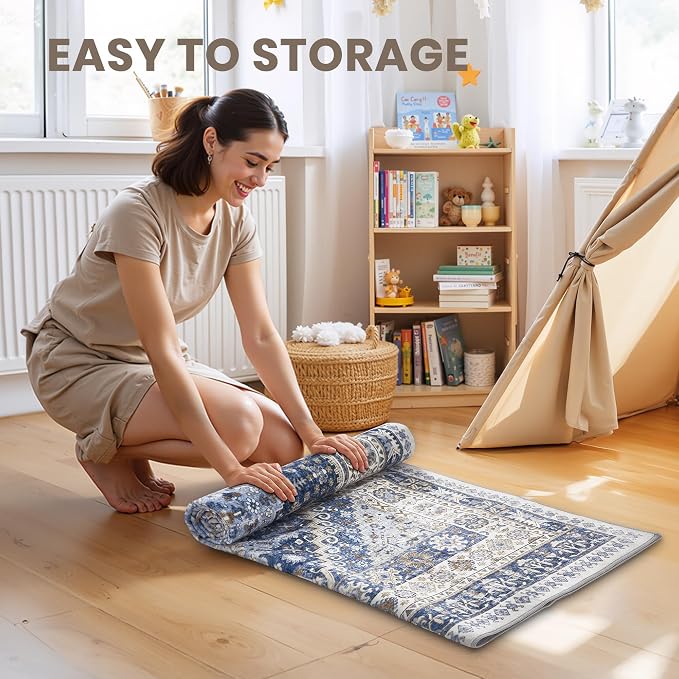 3x14 Runner Rug Non Slip, Washable Hallway Runner Rug, Living Room, Extra Long - Image 9