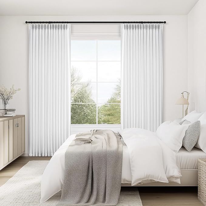 Topfinel 120 Inch Curtains 2 Panels Set, Two Packs Pinch Pleat Back Tab Linen - Image 4