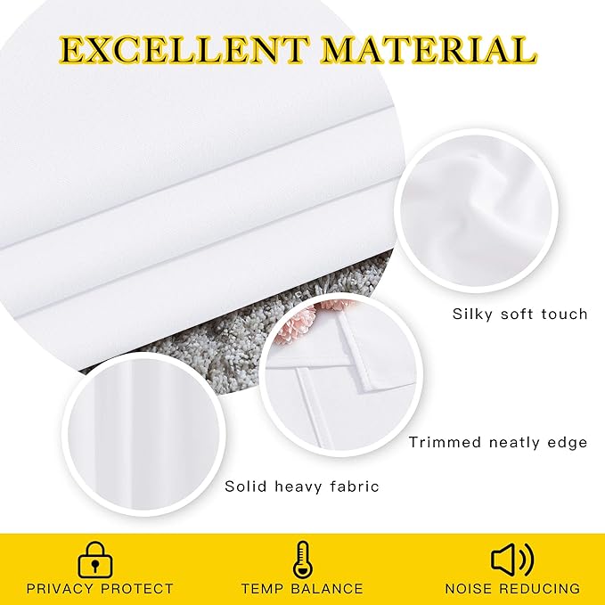 NICETOWN White Doorway Curtains 80 inches Long, Grommet Privacy Door Curtains - Image 4
