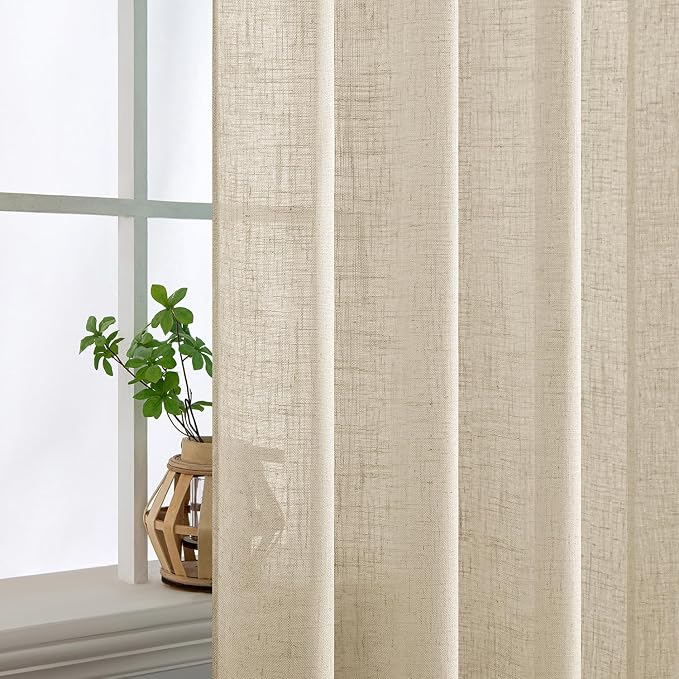 MIULEE Linen Curtains 52x84 Inch Length 2 Panels - Image 5