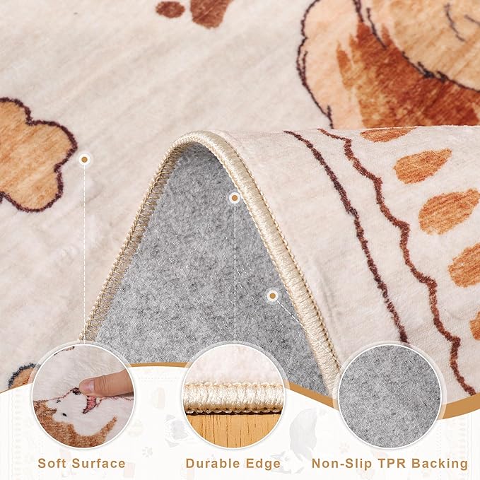 DUKINO 8x10 Area Rug, Washable Dog Rugs - Image 6