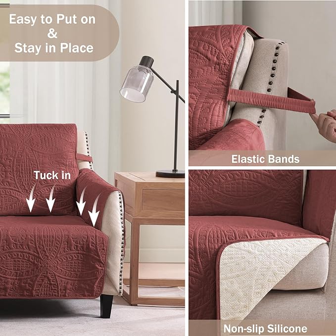 Quilted Grand Sofa Covers for 4 Cushion Couch, Couch Cover for Grand Sofa - Image 4