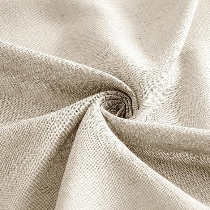 MIULEE Beige Linen Curtains 52x90 Inch 2 Panels - Image 8