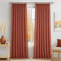 Rust Burnt Orange Fall Sheer Curtains 90 Inches Long by PleatedDrapes