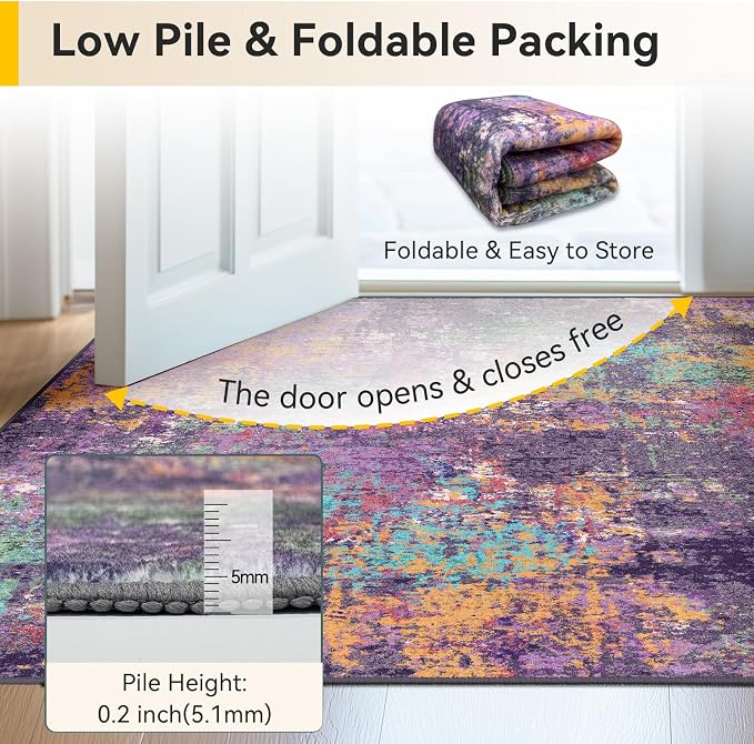 RELEANY Washable 7'x9' Abstract Area Rug - Image 6