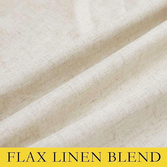 NICETOWN Natural Linen 100% Blackout Curtains 120 inches Length 2 Panels Set - Image 9