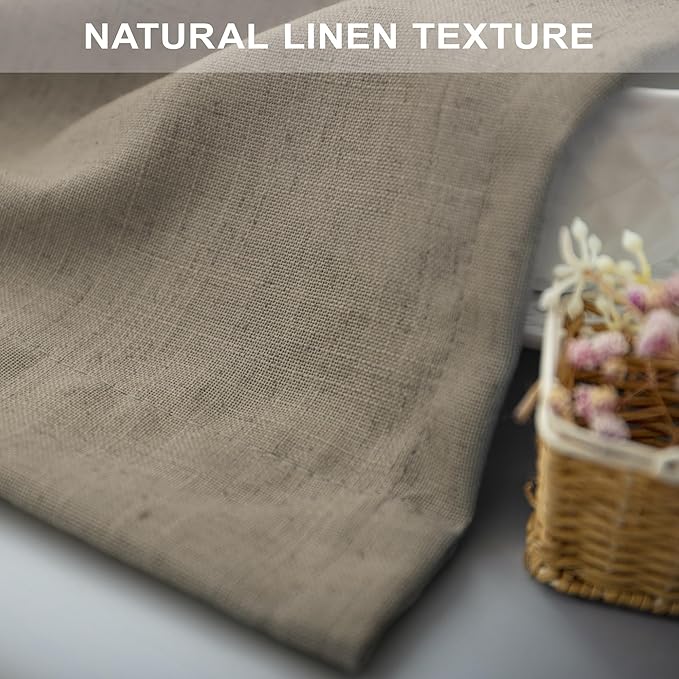 Pitalk Taupe Linen Curtains 72 Inch Length - Image 7