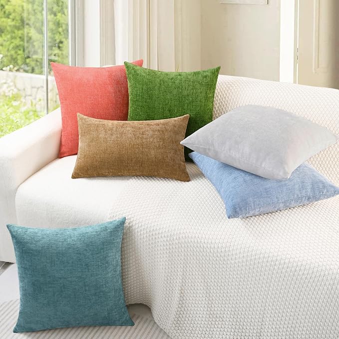 CaliTime Decorative Throw Pillow Covers 16 X 16 Inches Moonbeam Gray | Pack of 2 - Image 4