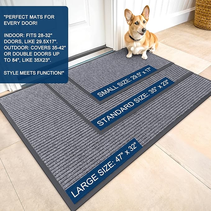 OLANLY Front Door Mat 59x40, Waterproof Heavy-Duty Indoor Outdoor Doormat | - Image 2