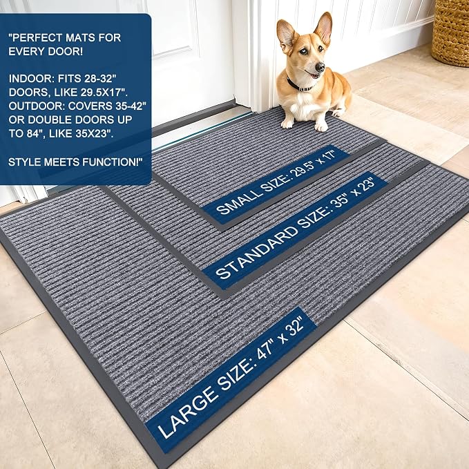 OLANLY Front Door Mat 35x30, Waterproof Heavy-Duty Indoor Outdoor Doormat | - Image 2