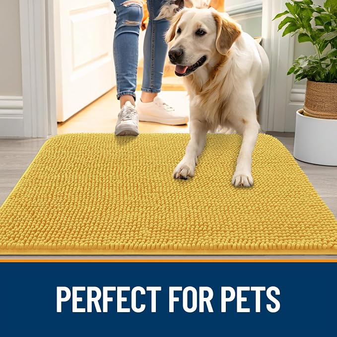 OLANLY Dog Door Mat for Muddy Paws 59x20, Super Absorbent Chenille Mud Mat | - Image 6