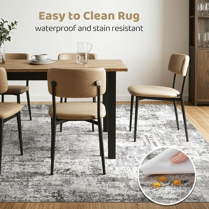LOONGRUG 10x12 Area Rug Washable Large Neutral Modern Living Room Rug | - Image 6