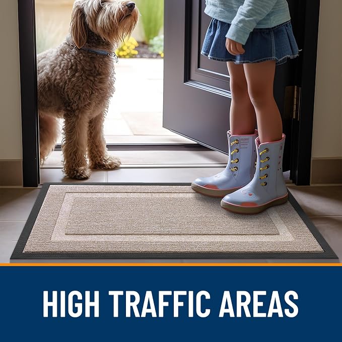OLANLY Front Door Mat Outside 59x23, All-Season Heavy-Duty Rubber Doormat | - Image 6