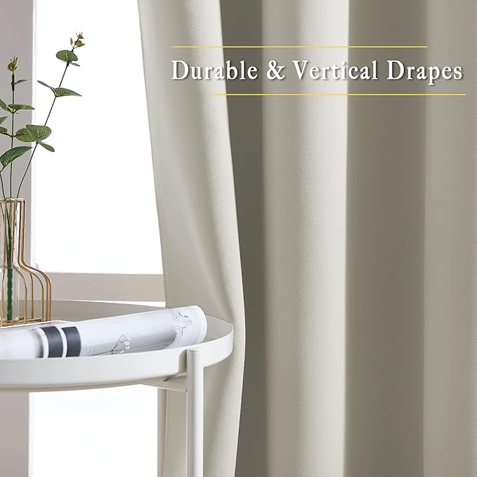 NICETOWN Natural Room Darkening Sliding Door Curtains, Window Treatment Thermal - Image 5