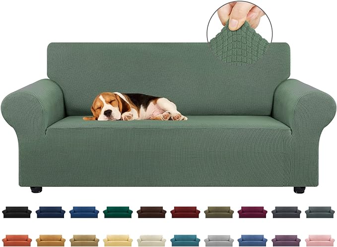 Loveseat Couch Cover, 2 Cushion Couch Slipcover, Elastic Bottom by KEKUOU