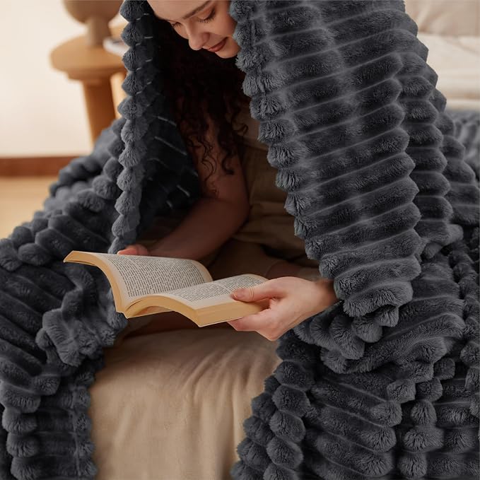 Bedsure Soft Cal Size Blanket for Bed Grey 102"x96" | Birthday Gifts for Women - Image 8
