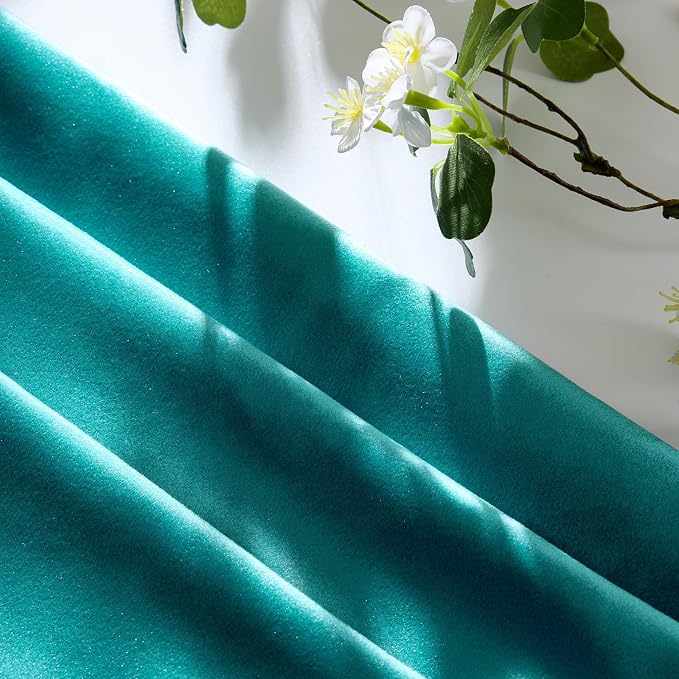 GIGIZAZA Teal Velvet Pillow Covers 24x24 Decorative Pillows Pack of 2 | Blue - Image 4