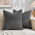Fancy Homi 2 Packs Dark Gray Samll Decorative Throw Pillow Covers 12x12 Inch by Fancy+Homi