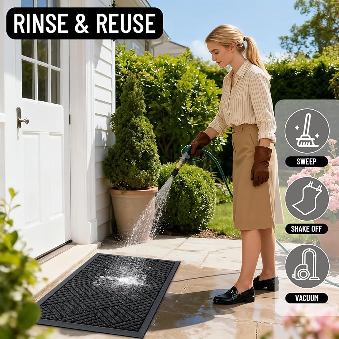 OLANLY Front Door Mat Outside Entrance 59x34, Waterproof Heavy-Duty Doormat | - Image 8