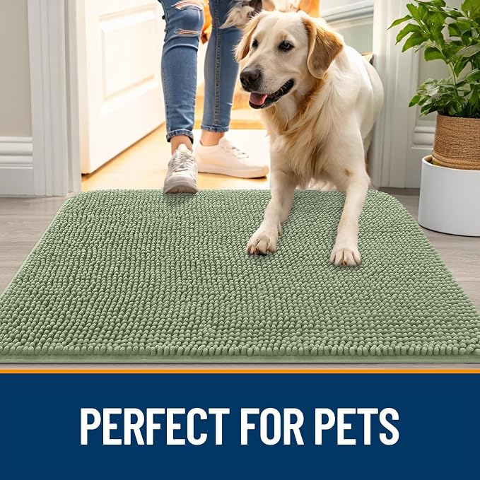 OLANLY Dog Door Mat for Muddy Paws 70x46, Super Absorbent Chenille Mud Mat | - Image 6