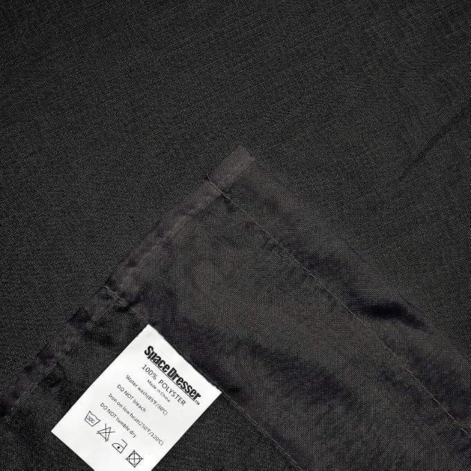 SpaceDresser Black Sheer Curtains 4 Panels Rod Pocket Semi-Sheer Curtain 84 - Image 5