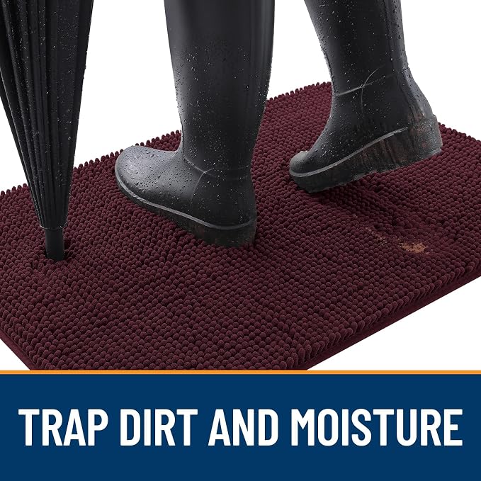 OLANLY Dog Door Mat for Muddy Paws 45x27, Super Absorbent Chenille Mud Mat | - Image 2