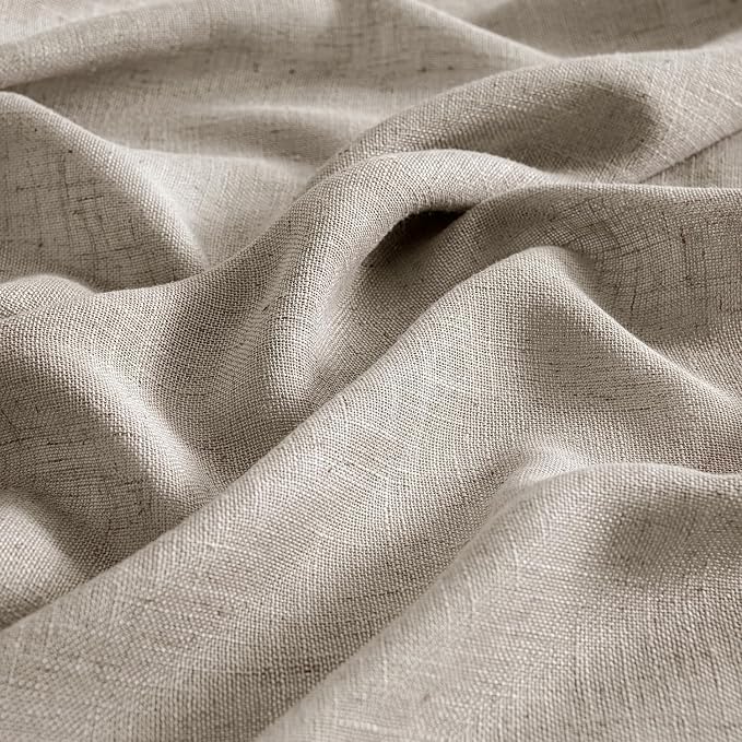 MIULEE Burlywood Birch Linen Curtains 52x45 Inch Long 2 Panels - Image 4