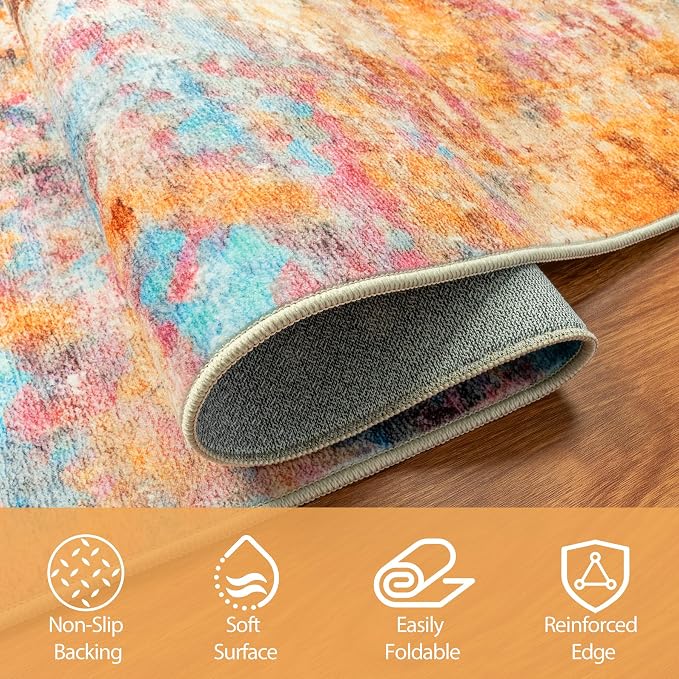 Aelenmu 5x7 Area Rugs for Living Room Washable Bedroom Dining Room Colorful | - Image 4