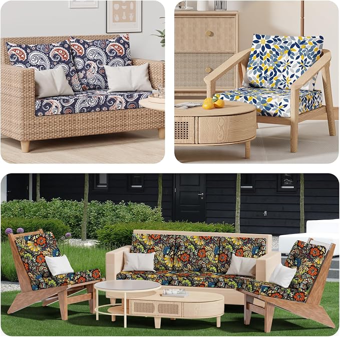 8Pcs Outdoor Cushion Covers, Stretch Patio Furniture Couch Chair Slipcovers | - Image 7