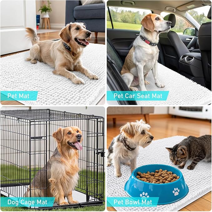 OLANLY Dog Door Mat for Muddy Paws 70x24, Super Absorbent Chenille Mud Mat | - Image 7