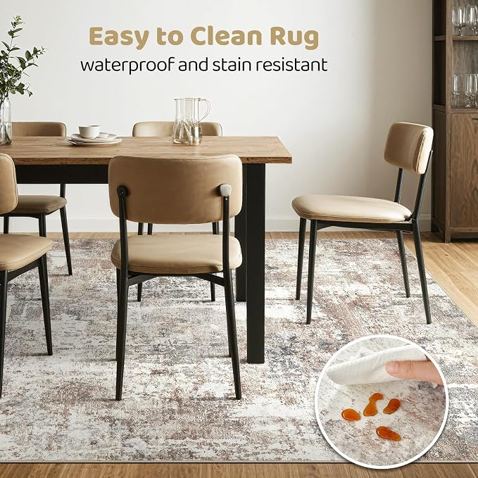 LOONGRUG 9x12 Area Rug Washable Large Neutral Modern Living Room Rugs | - Image 6