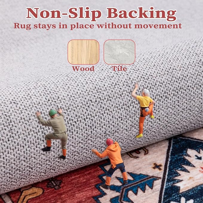 SERISSA 6x9 Washable Non Slip Boho Area Rug - Image 5