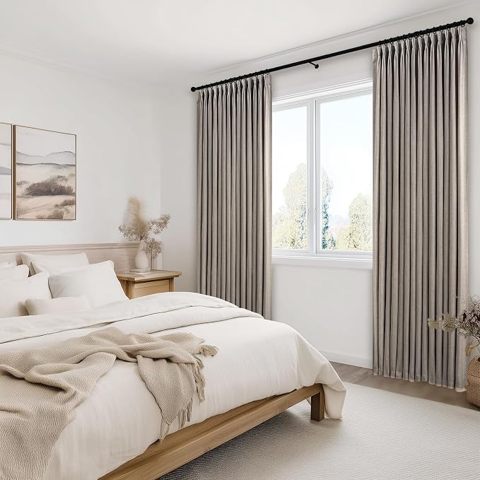 Topfinel 120 Inch Curtains 2 Panels Set, Two Packs Pinch Pleat Back Tab Linen - Image 2