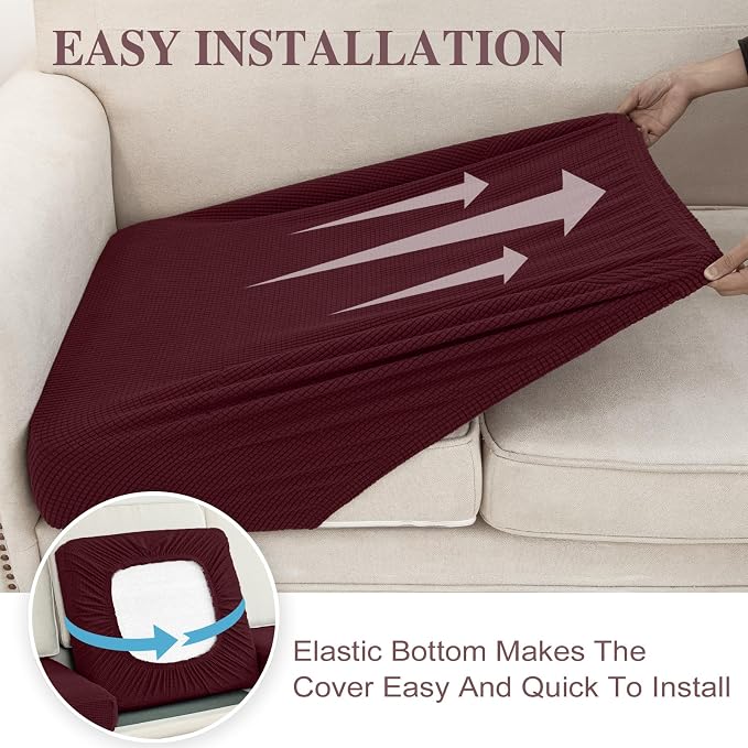LA MEACK Couch Cushion Covers for Sectional Sofa L Shape Washable Separate Seat - Image 5