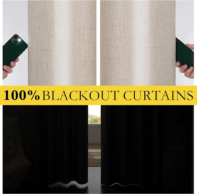 NICETOWN Farmhouse Style Keep Warm Large Window Draperies 108 inches Length - Image 2
