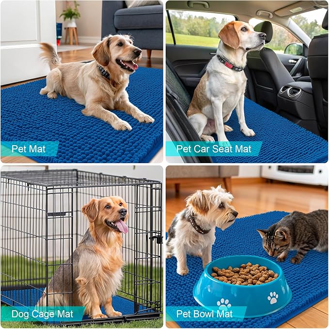 OLANLY Dog Door Mat for Muddy Paws 70x24, Super Absorbent Chenille Mud Mat | - Image 7